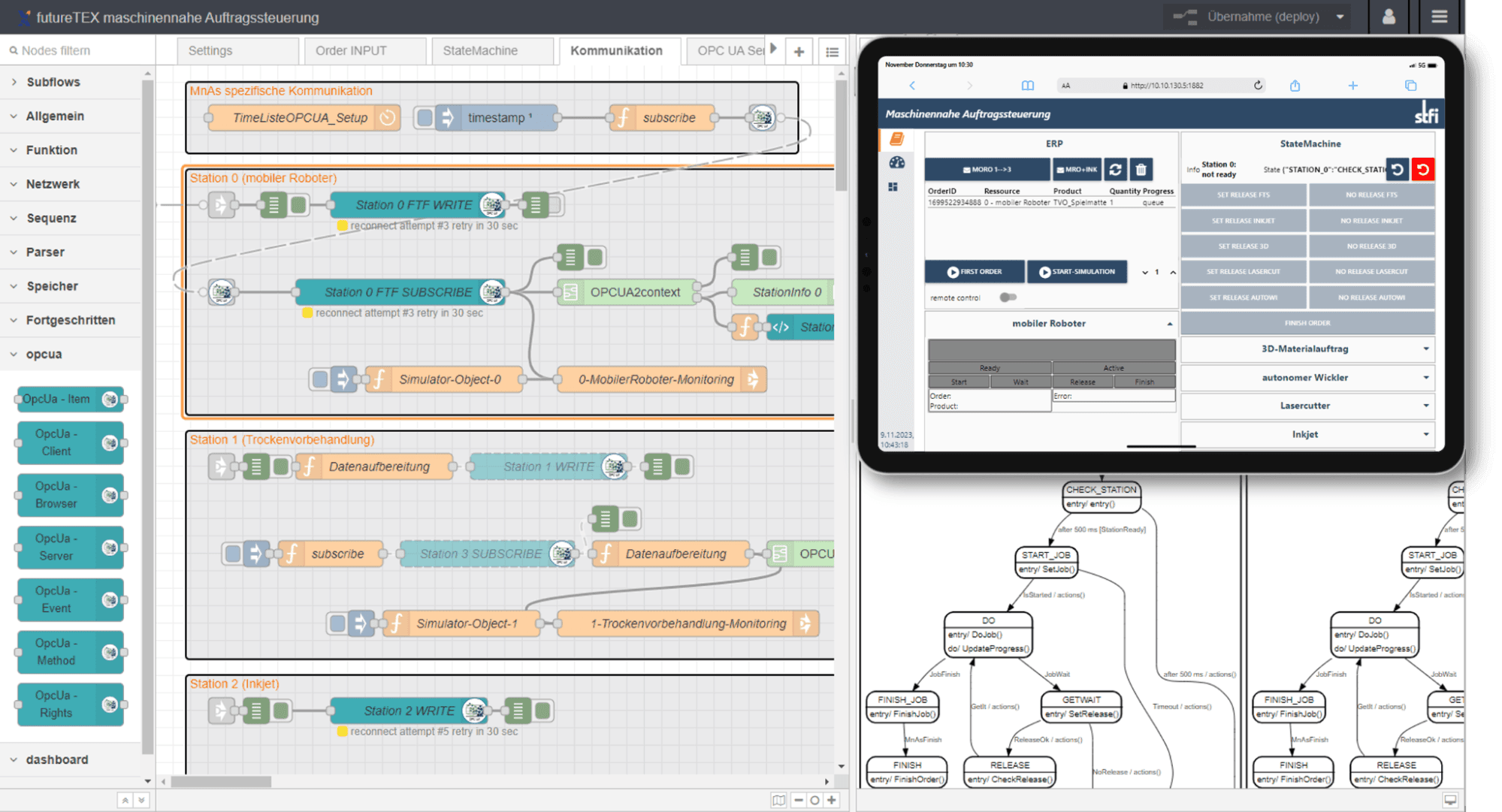 State-Machine and OPC-UA-Connection to the machines State-Machine and OPC-UA-Connection to the machines